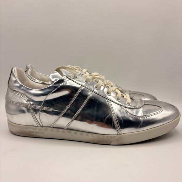 DIOR Metallic Low Top Sneakers Silver Sz 43.5/US 10.5 $510 - Picture 6 of 16